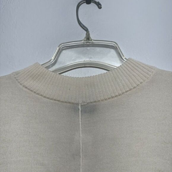 NWT Talbots Sweater Merino Wool Tight Knit Mockneck Pullover Cream Women sz XL - Picture 3 of 10